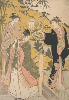 Yoshitsune Serenading Jorurihime, ca. 1785. Creator: Torii Kiyonaga
