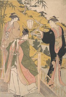 Yoshitsune Serenading Jorurihime, ca. 1785. Creator: Torii Kiyonaga