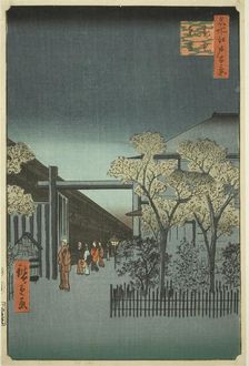 Yoshiwara Licensed Quarters at Dawn (Kakuchu shinonome), from the series "One Hundred..., 1857. Creator: Ando Hiroshige