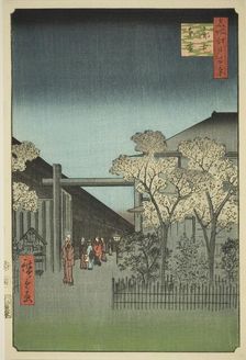 Yoshiwara Licensed Quarters at Dawn (Kakuchu shinonome), from the series "One Hundred..., 1857. Creator: Ando Hiroshige