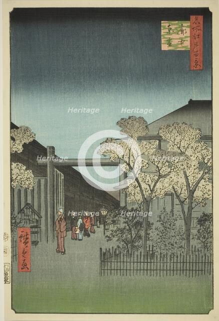 Yoshiwara Licensed Quarters at Dawn (Kakuchu shinonome), from the series "One Hundred..., 1857. Creator: Ando Hiroshige.