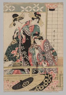 Yoshiwara Women Looking into the Street at Springtime, 1753-1806. Creator: Unknown