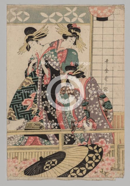 Yoshiwara Women Looking into the Street at Springtime, 1753-1806. Creator: Unknown.