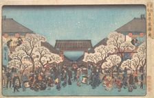 Yoshiwara Yo Zakura no Zu, ca. 1841., ca. 1841. Creator: Ando Hiroshige