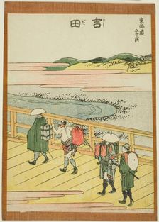 Yoshida, from the series "Fifty-three Stations of the Tokaido (Tokaido gojusan tsugi)", Japan, c1806 Creator: Hokusai