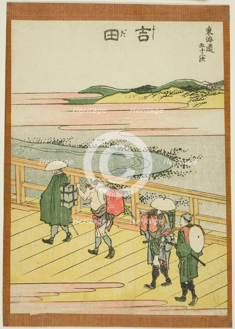 Yoshida, from the series "Fifty-three Stations of the Tokaido (Tokaido gojusan tsugi)", Japan, c1806 Creator: Hokusai.