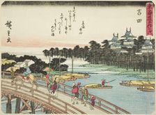 Yoshida, from the series "Fifty-three Stations of the Tokaido (Tokaido gojusan tsugi..., c. 1837/42. Creator: Ando Hiroshige