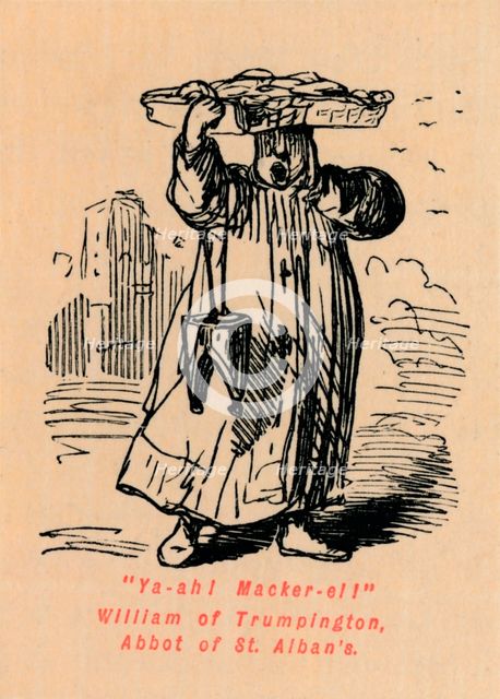 'Ya-ah! Macker-el! William of Trumpington, Abbot of St. Alban's', . Artist: John Leech.