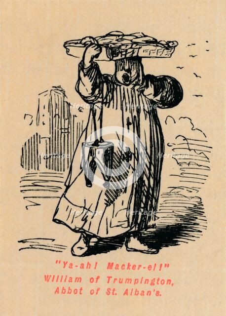 'Ya-ah! Macker-el! William of Trumpington, Abbot of St. Alban's', . Artist: John Leech.