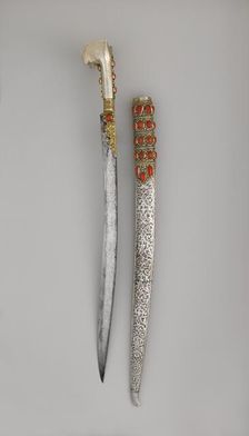 Yatagan with Scabbard, Anatolian or Balkan, dated 1802-3. Creator: Unknown