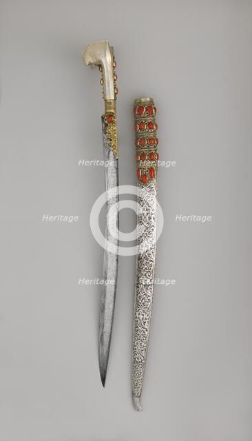 Yatagan with Scabbard, Anatolian or Balkan, dated 1802-3. Creator: Unknown.