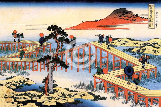 Yatsuhashi in Mikawa Province, c1835. Creator: Hokusai, Katsushika (1760-1849).