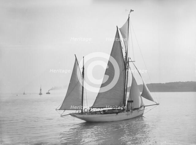 Yawl under way, 1911 Creator: Kirk & Sons of Cowes.