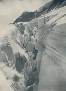 Yawning Crevasse By The Bergli Above Grindelwald c1935