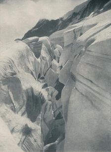 Yawning Crevasse By The Bergli Above Grindelwald c1935