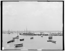 Yacht anchorage and club houses, South Boston, Mass., c1906. Creator: Unknown