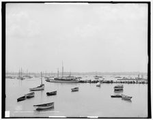 Yacht anchorage and club houses, South Boston, Mass., c1906. Creator: Unknown