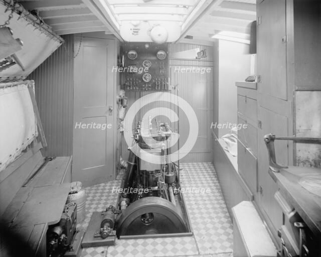 Yacht Althea, engine room, between 1907 and 1915. Creator: Unknown.
