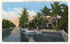 Yacht entrance to the Entrada, Coconut Grove, Miami, Florida, USA, 1931
