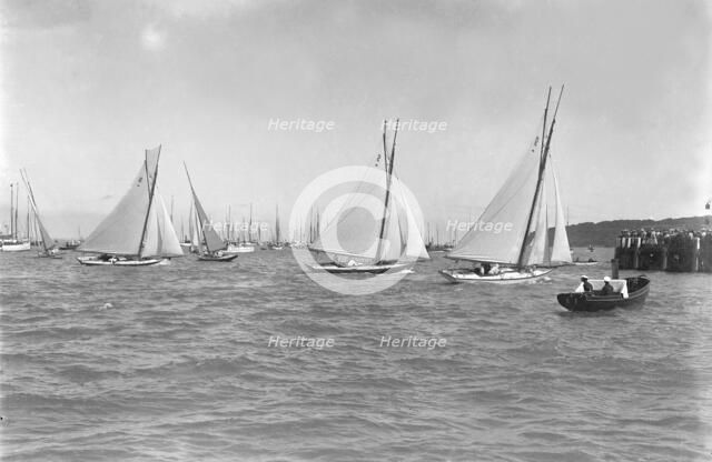 Yacht racing at Cowes. Creator: Kirk & Sons of Cowes.