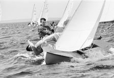 Yacht racing in Öresund between Sweden and Denmark, 1965