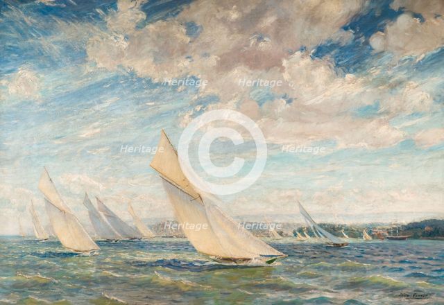 Yacht Racing in the Solent, 1912-13. Creator: Alice Maud Fanner.