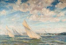 Yacht Racing in the Solent, 1912-13. Creator: Alice Maud Fanner