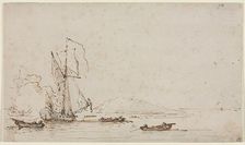 Yacht Receiving Salute, c. 1700. Creator: Willem van de Velde (Dutch, c. 1611-1693)