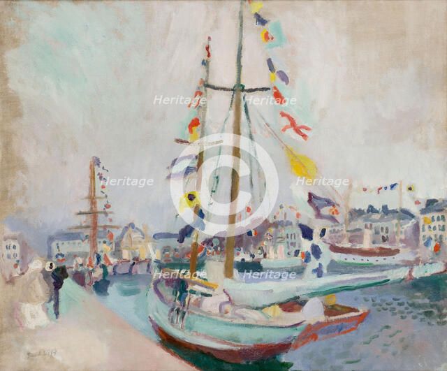 Yacht with Flags at Le Havre. Creator: Dufy, Raoul (1877-1953).