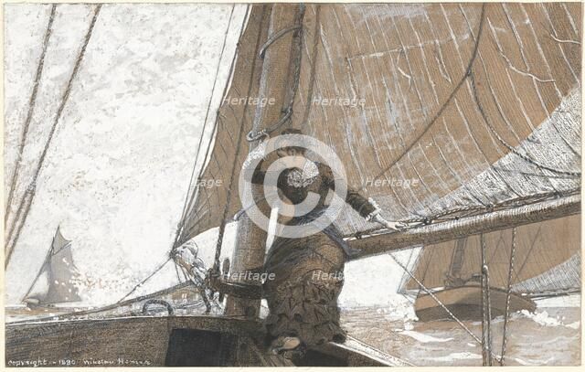 Yachting Girl, 1880. Creator: Winslow Homer.