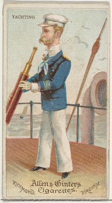 Yachting, from World's Dudes series (N31) for Allen & Ginter Cigarettes, 1888. Creator: Allen & Ginter