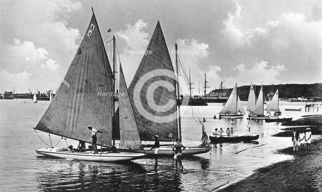 Yachting in the bay, Durban, South Africa. Artist: Unknown