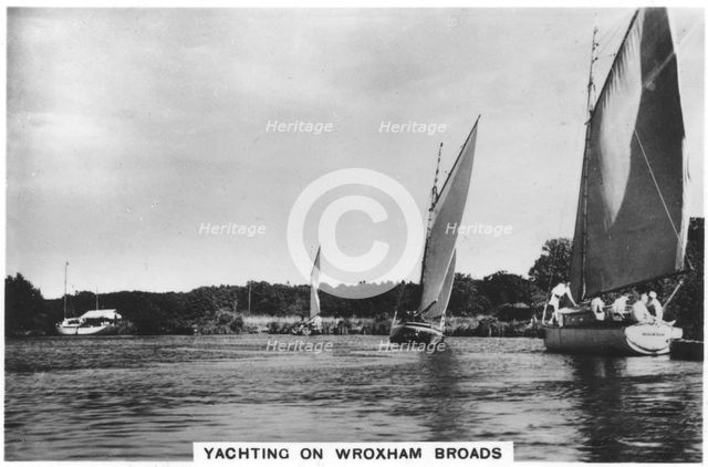 Yachting on Wroxham Broads, 1936. Artist: Unknown