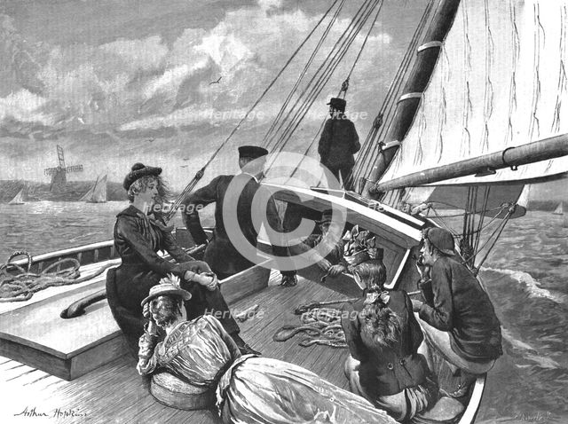 ''Yachting on the Norfolk Broads', 1890. Creator: Arthur Hopkins.