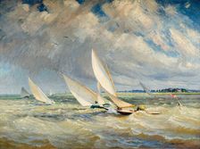 Yachts Racing In Bad Weather - Burnham-On-Crouch, 1919. Creator: Alice Maud Fanner