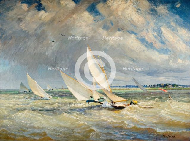Yachts Racing In Bad Weather - Burnham-On-Crouch, 1919. Creator: Alice Maud Fanner.
