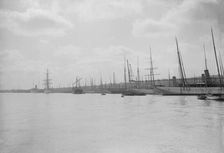 Yachts tying up at Cowes. Creator: Kirk & Sons of Cowes