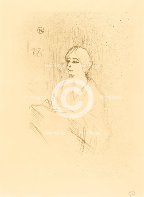 Yahne in His Box (Yahne dans sa loge), 1895. Creator: Henri de Toulouse-Lautrec.