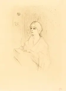 Yahne in His Box (Yahne dans sa loge), 1895. Creator: Henri de Toulouse-Lautrec