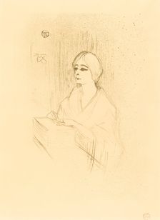Yahne in His Box (Yahne dans sa loge), 1895. Creator: Henri de Toulouse-Lautrec