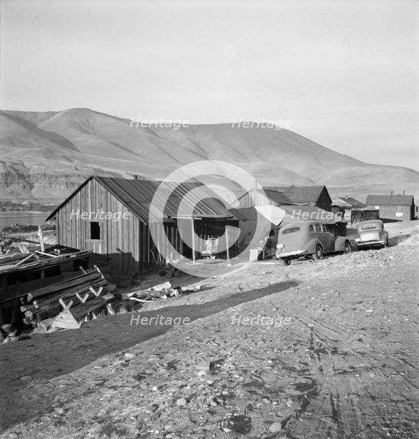 Yakima Indian village, on the Columbia River..., Celilo, Wasco County, Oregon, 1939. Creator: Dorothea Lange.