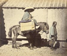 Yakonin Travelling on the Tokaido Road, about 1868. Creator: Felice Beato