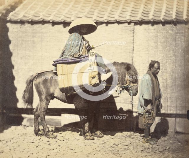 Yakonin Travelling on the Tokaido Road, about 1868. Creator: Felice Beato.