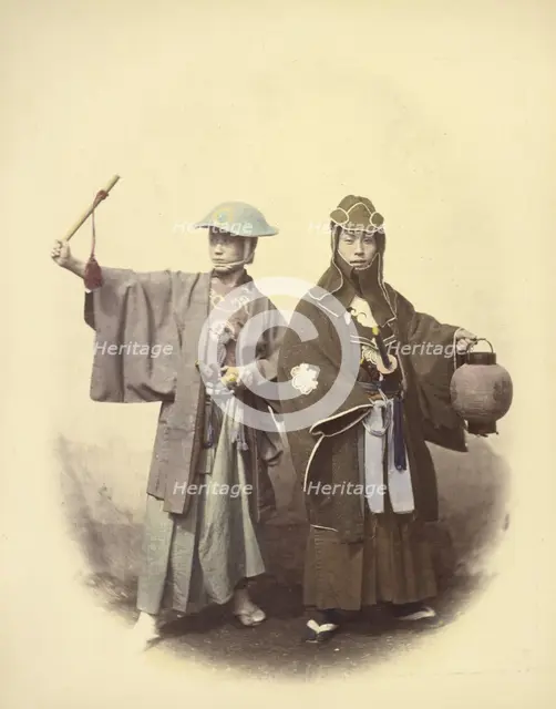 Yakonins in Fire Dress, 1866-1867. Creator: Felice Beato.