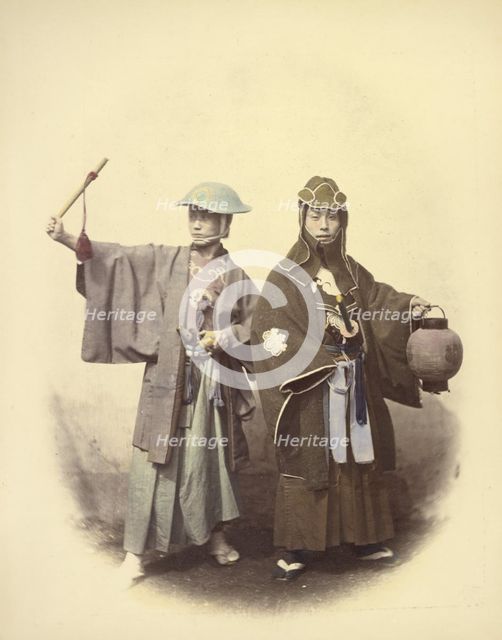 Yakonins in Fire Dress, 1866-1867. Creator: Felice Beato.