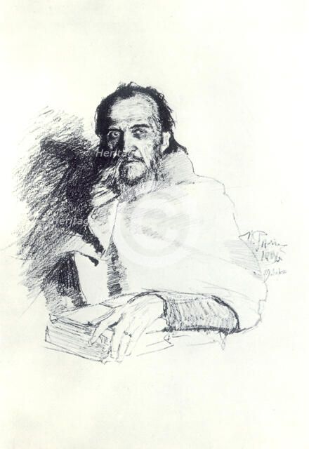 Yakov Polonsky, Russian poet, 1896.  Artist: Il'ya Repin