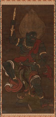 Yaksa form of Vajrapani (Blue Fudo), Kamakura period, 13th-14th century. Creator: Unknown