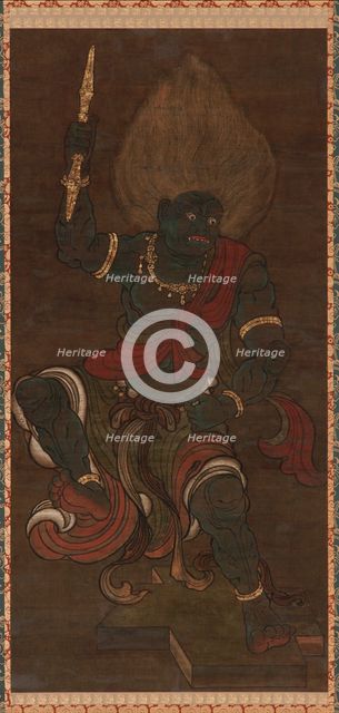 Yaksa form of Vajrapani (Blue Fudo), Kamakura period, 13th-14th century. Creator: Unknown.