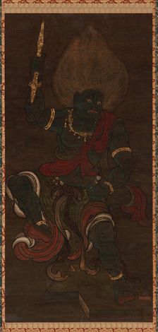 Yaksa form of Vajrapani (Blue Fudo), Kamakura period, 13th-14th century. Creator: Unknown