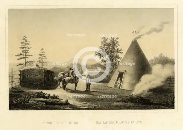 Yakut Summer Yurts, 1856. Creator: Ivan Dem'ianovich Bulychev.